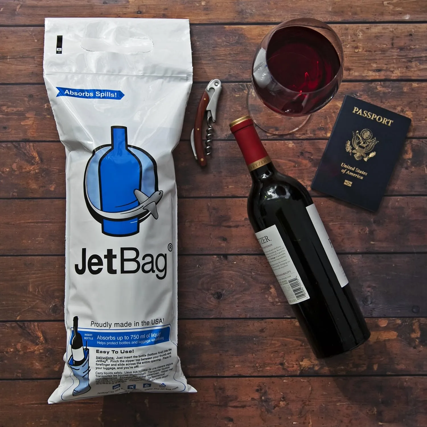 JetBag - Wine Bag for Travel (Set of 6, BOLD edition) - The Original ** ABSORBENT ** Reusable & Protective Bottle Bags - MADE IN THE USA