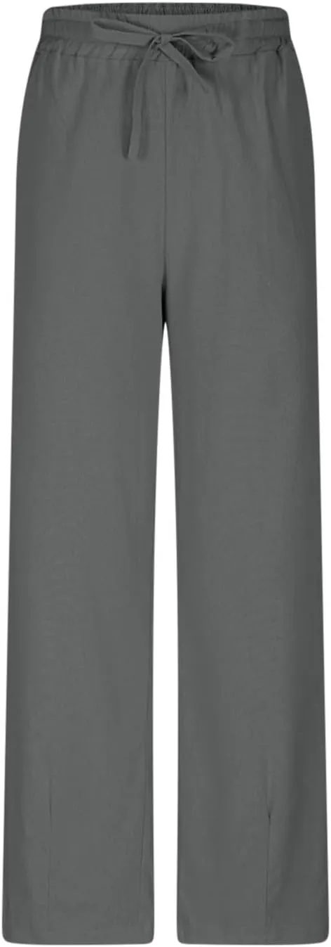 JOAU Linen Pants for Women 2025 Summer Cotton Straight Leg Drawstring High Waisted Palazzo Trousers Lounge Beach Resort Wear