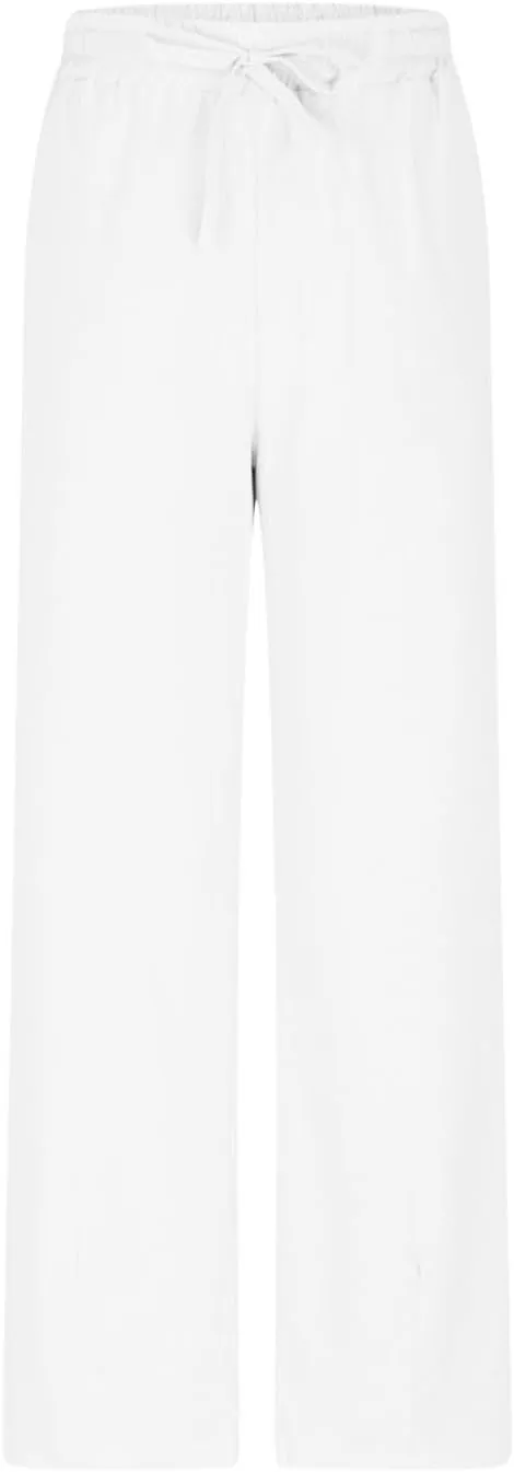 JOAU Linen Pants for Women 2025 Summer Cotton Straight Leg Drawstring High Waisted Palazzo Trousers Lounge Beach Resort Wear