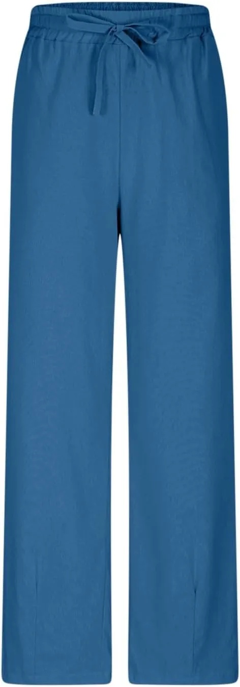 JOAU Linen Pants for Women 2025 Summer Cotton Straight Leg Drawstring High Waisted Palazzo Trousers Lounge Beach Resort Wear