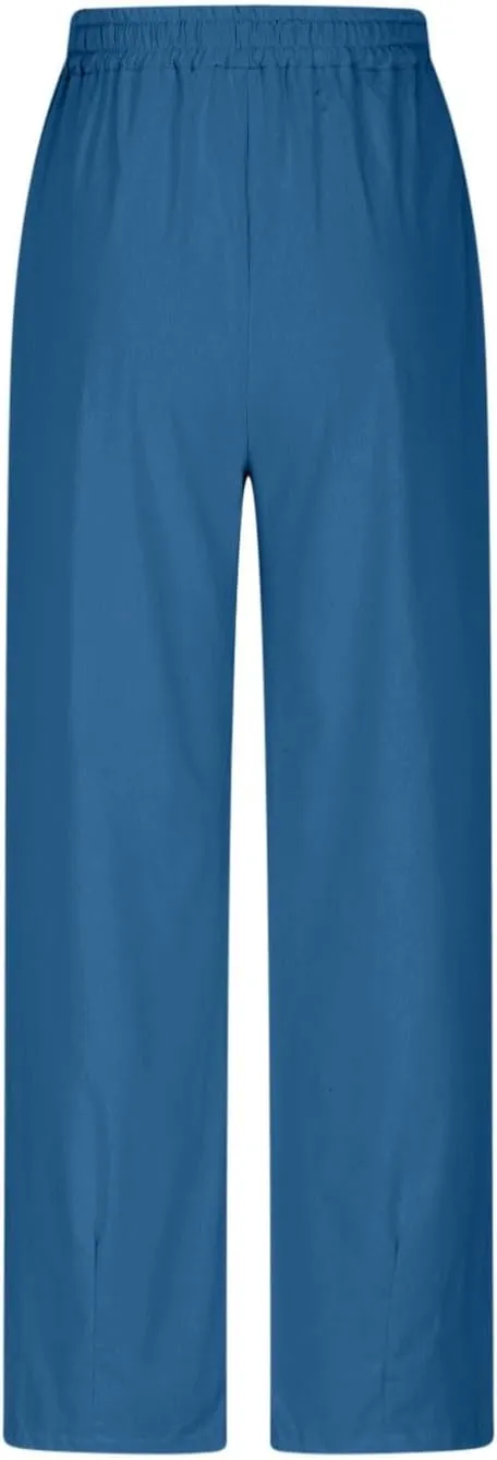 JOAU Linen Pants for Women 2025 Summer Cotton Straight Leg Drawstring High Waisted Palazzo Trousers Lounge Beach Resort Wear