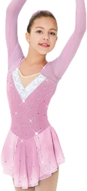 JRUIA Fashion Figure Skating Performance Dress Girls Rhythmic Ice Skirt Crystal Ballet Competition Costume Gymnastics Leotard