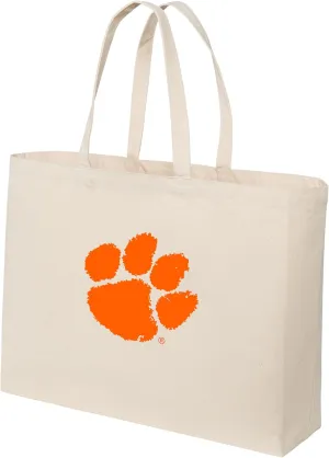 JUMBO Clemson University Tote Bag or Large Canvas Clemson Tigers Shopping Bag