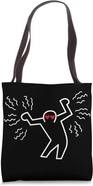 Keith Energy Lithograph Cartoon, Heart Art, Bold Bright Ink Tote Bag