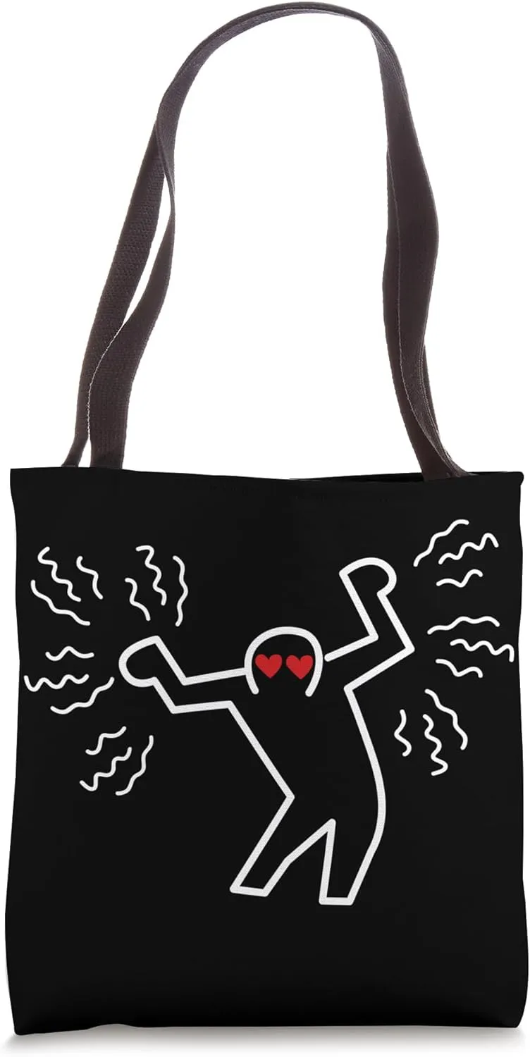 Keith Energy Lithograph Cartoon, Heart Art, Bold Bright Ink Tote Bag