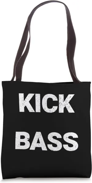 Kick & Bass Simple Bold White Raver Club Slab Font Tote Bag