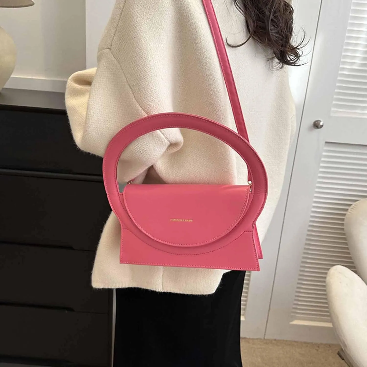 LAPRBY Women's Y2k Retro Top Handle Hobo Bag PU Leather Crossbody Shoulder Bag Handbag Purse Totes Satchels Trendy