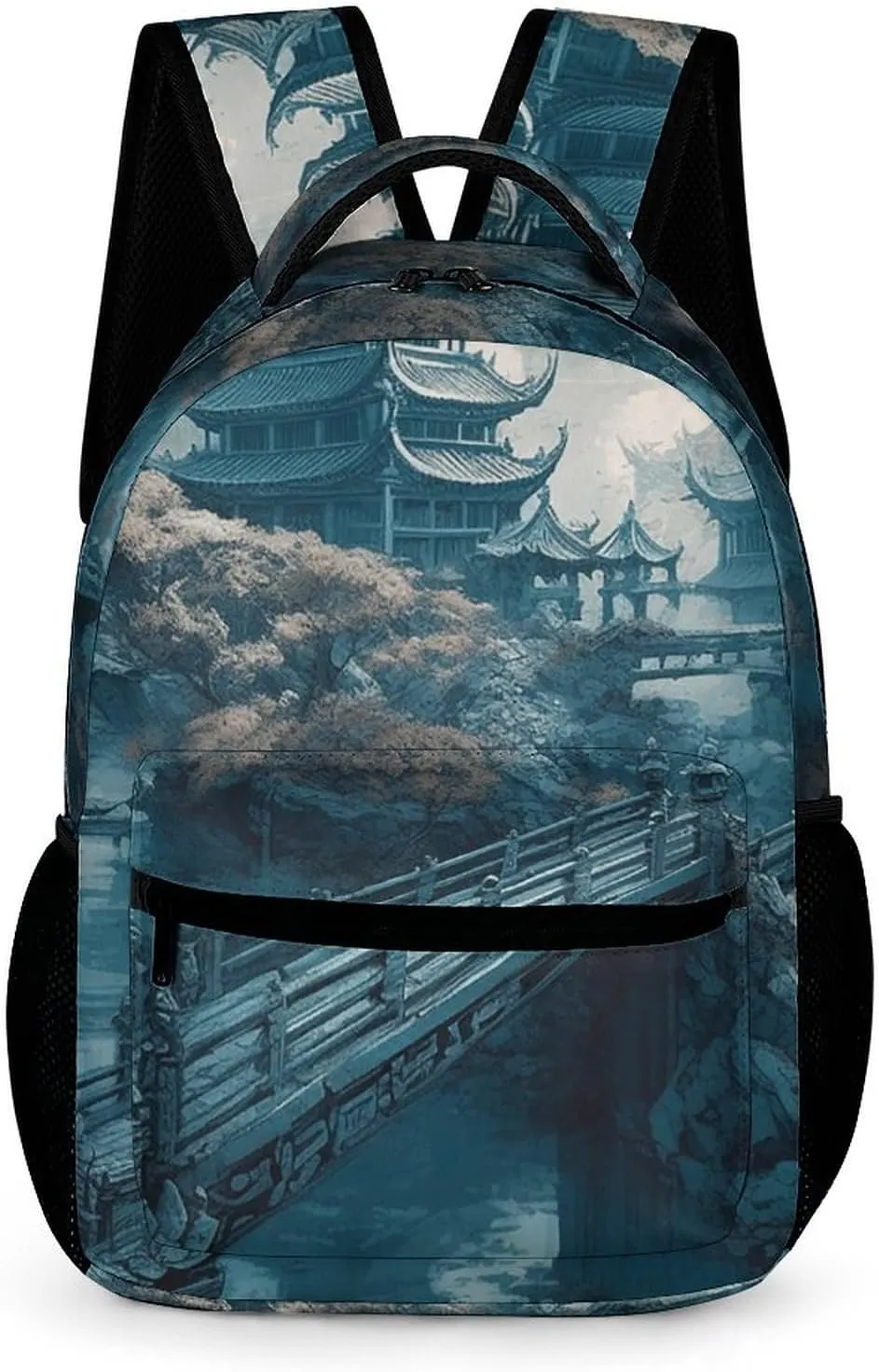 Laptop Backpack for Travel Daypack Computer Bag Work Asian Style Painting Back Pack Nurse Bag for Hiking