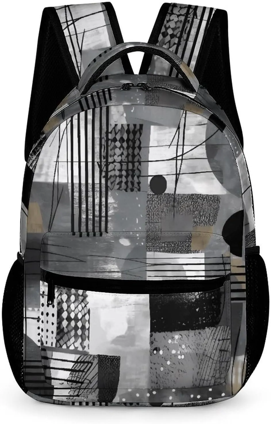 Laptop Backpack for Travel Daypack Computer Bag Work Black And White Pattern Back Pack Nurse Bag for Hiking