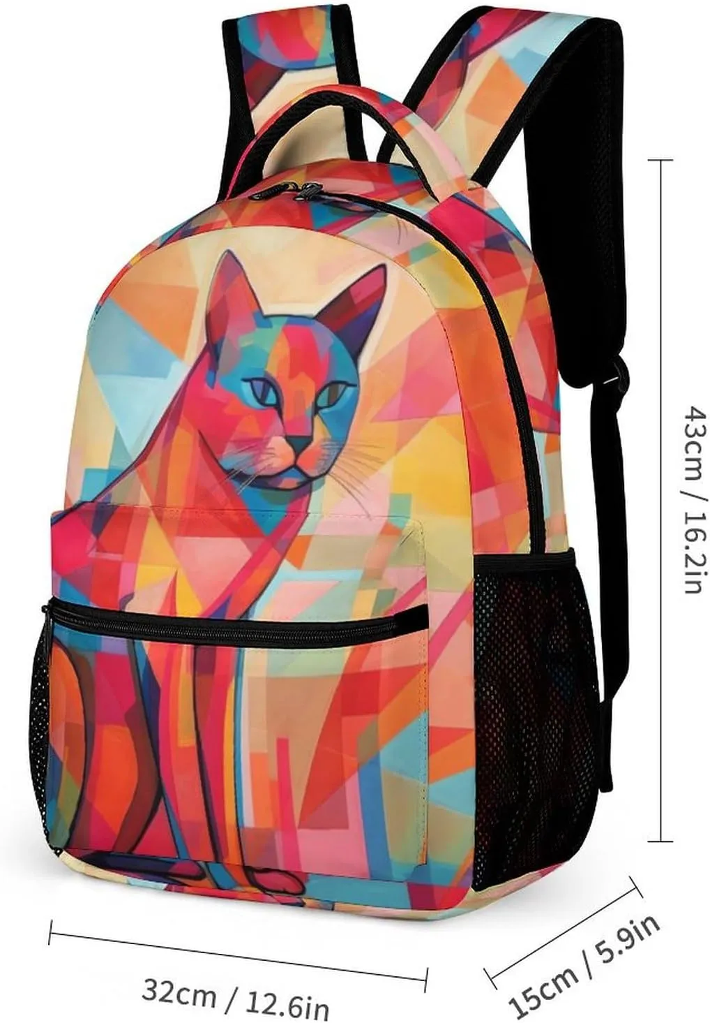 Laptop Backpack for Travel Daypack Computer Bag Work Mid Century Modern Art Cat Back Pack Nurse Bag for Hiking