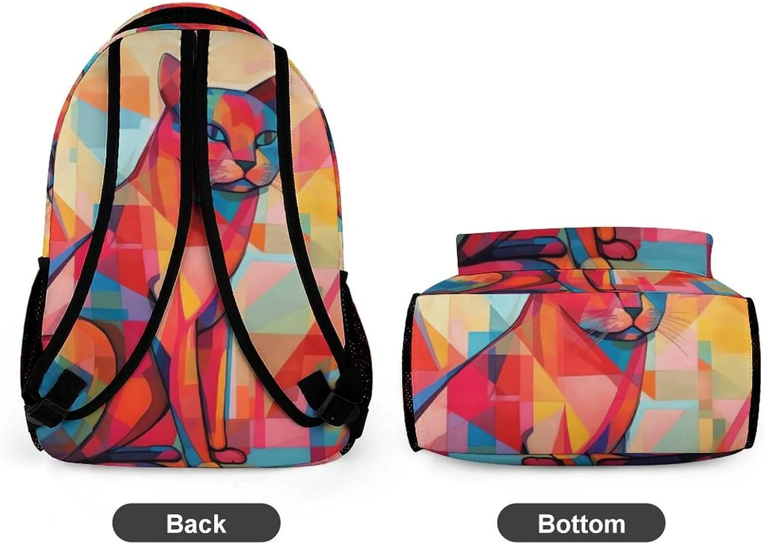 Laptop Backpack for Travel Daypack Computer Bag Work Mid Century Modern Art Cat Back Pack Nurse Bag for Hiking
