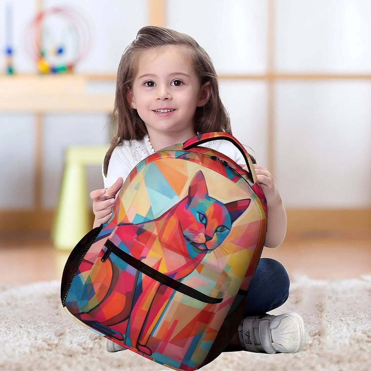 Laptop Backpack for Travel Daypack Computer Bag Work Mid Century Modern Art Cat Back Pack Nurse Bag for Hiking