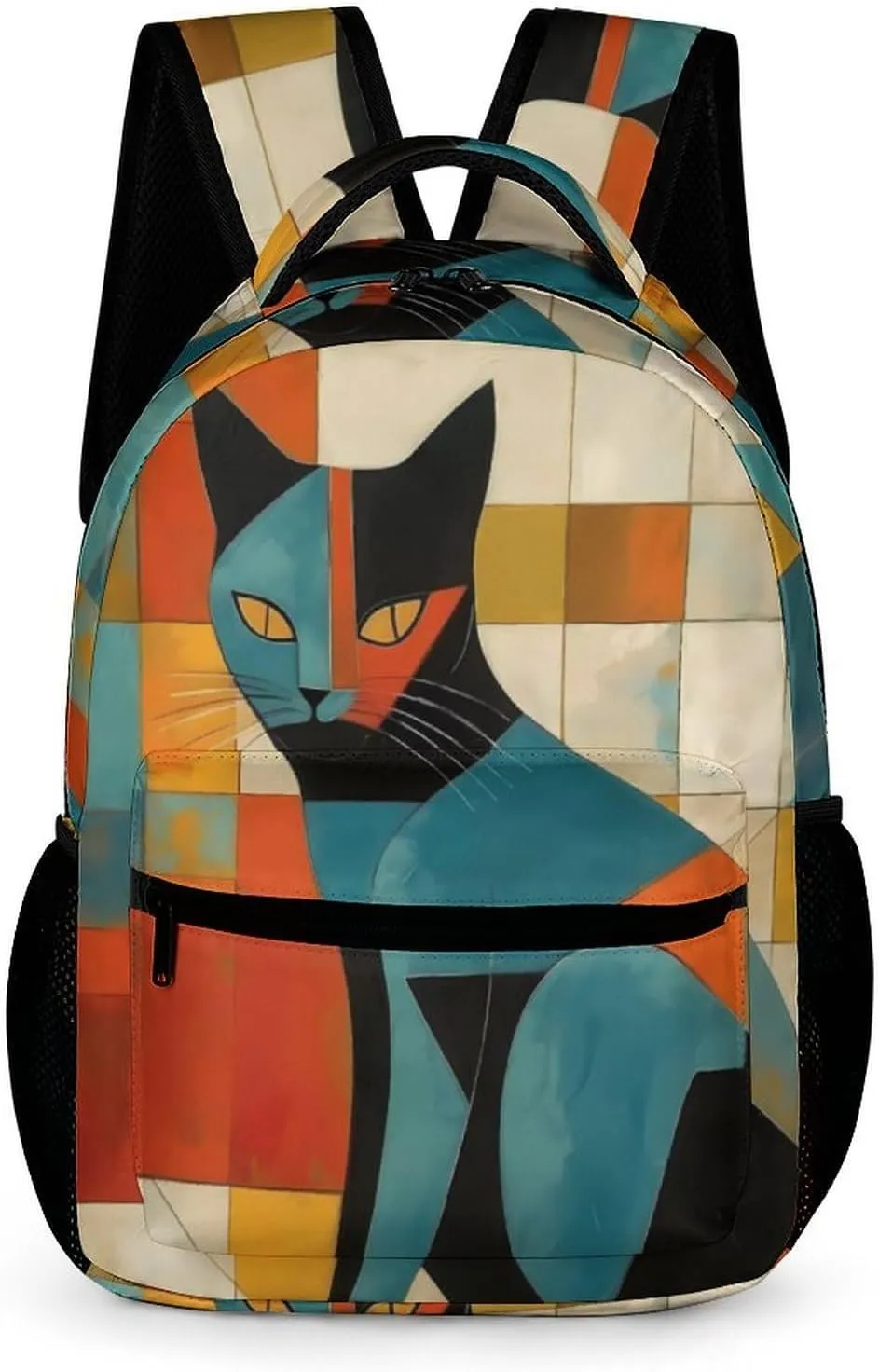 Laptop Backpack for Travel Daypack Computer Bag Work Modern Art Cat Back Pack Nurse Bag for Hiking