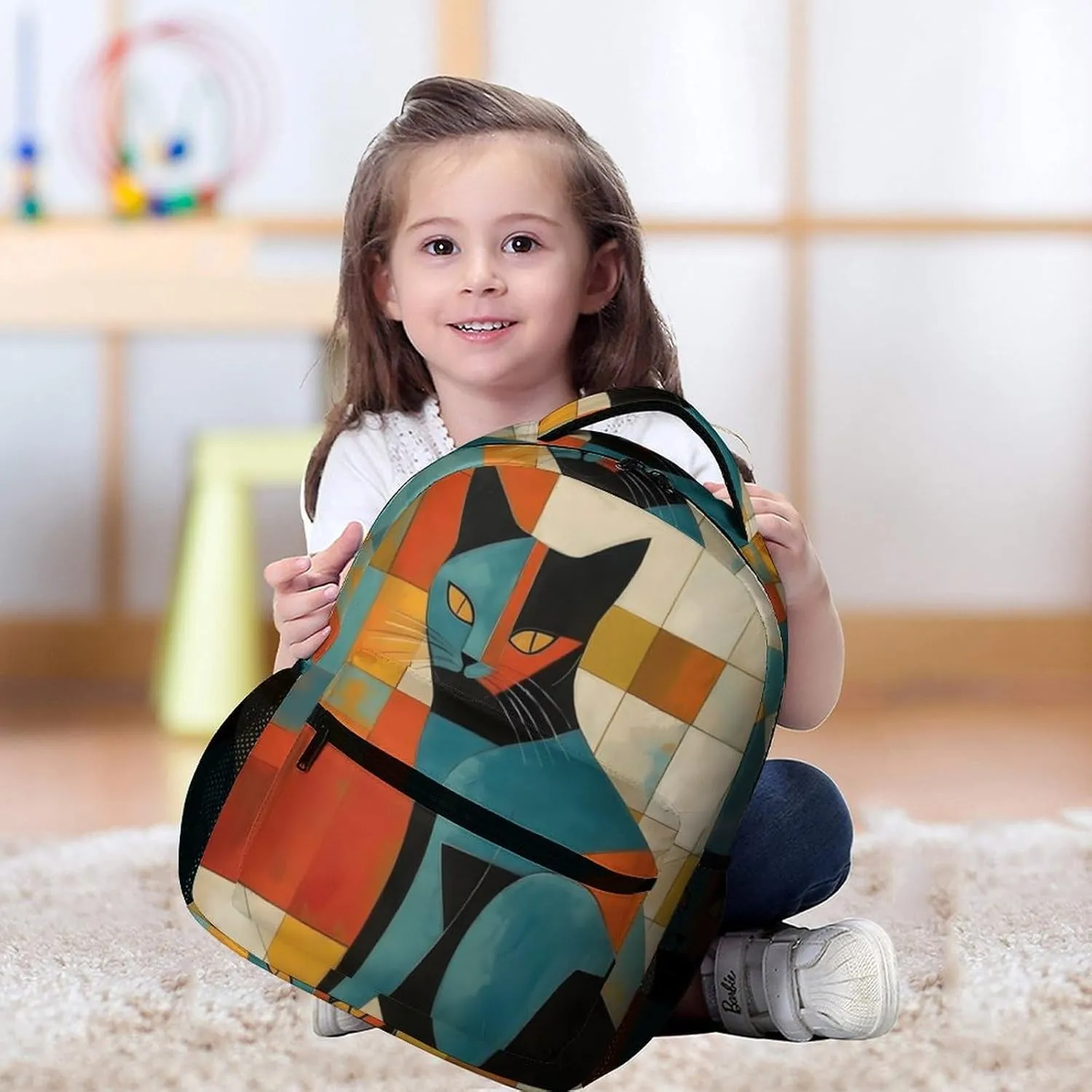 Laptop Backpack for Travel Daypack Computer Bag Work Modern Art Cat Back Pack Nurse Bag for Hiking
