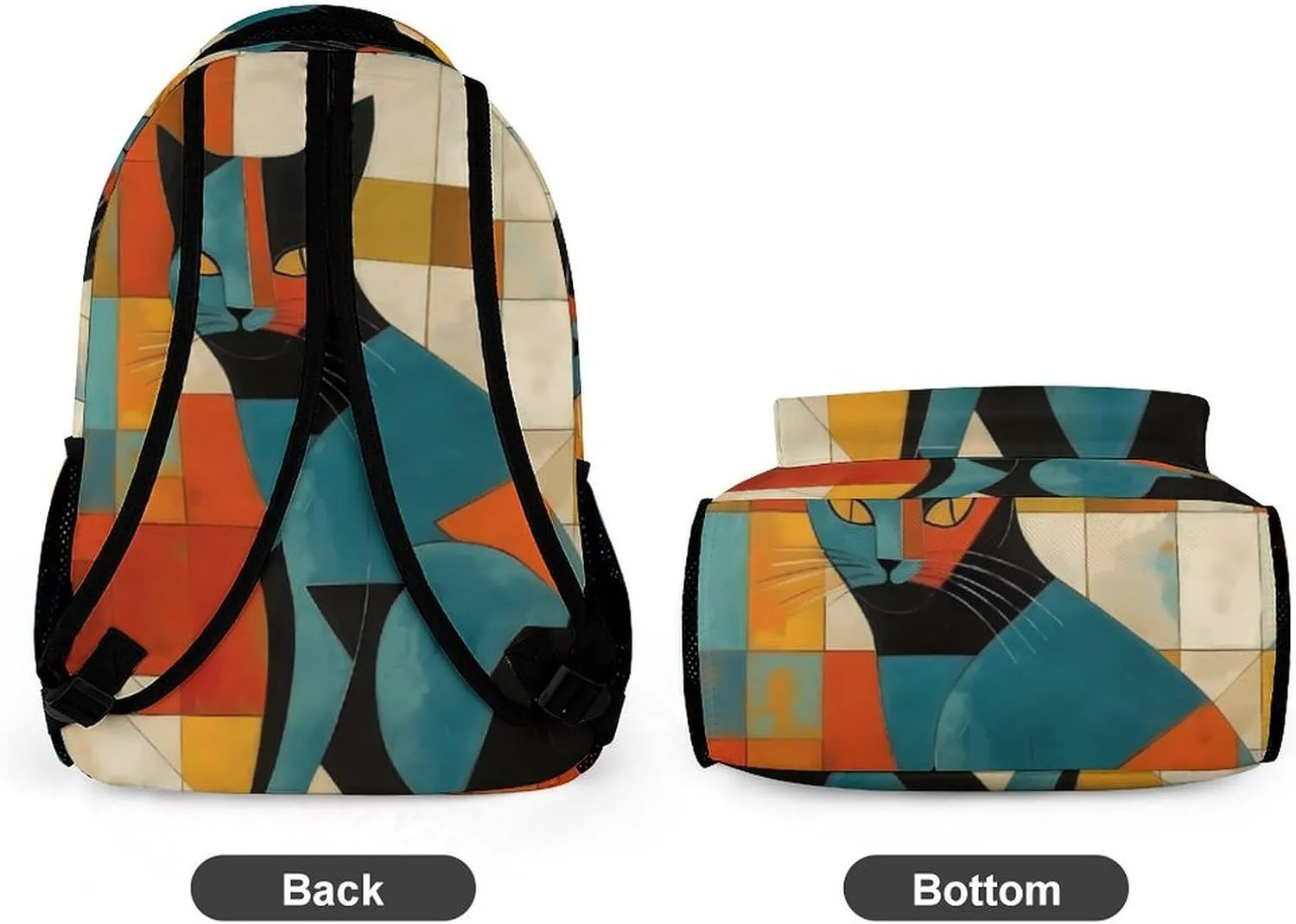 Laptop Backpack for Travel Daypack Computer Bag Work Modern Art Cat Back Pack Nurse Bag for Hiking