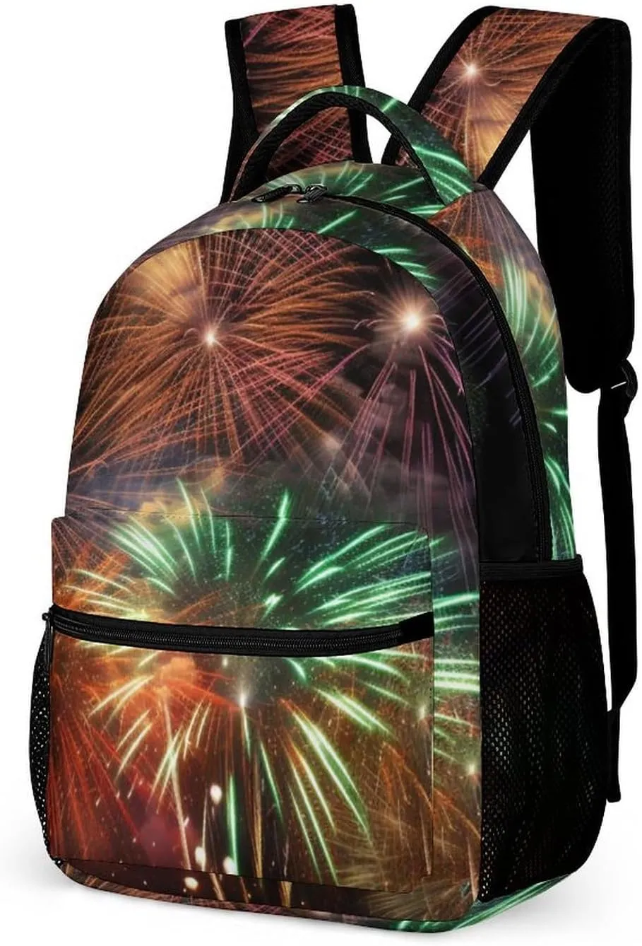 Laptop Backpack for Travel Daypack Computer Bag Work Splendid Fireworks Back Pack Nurse Bag for Hiking
