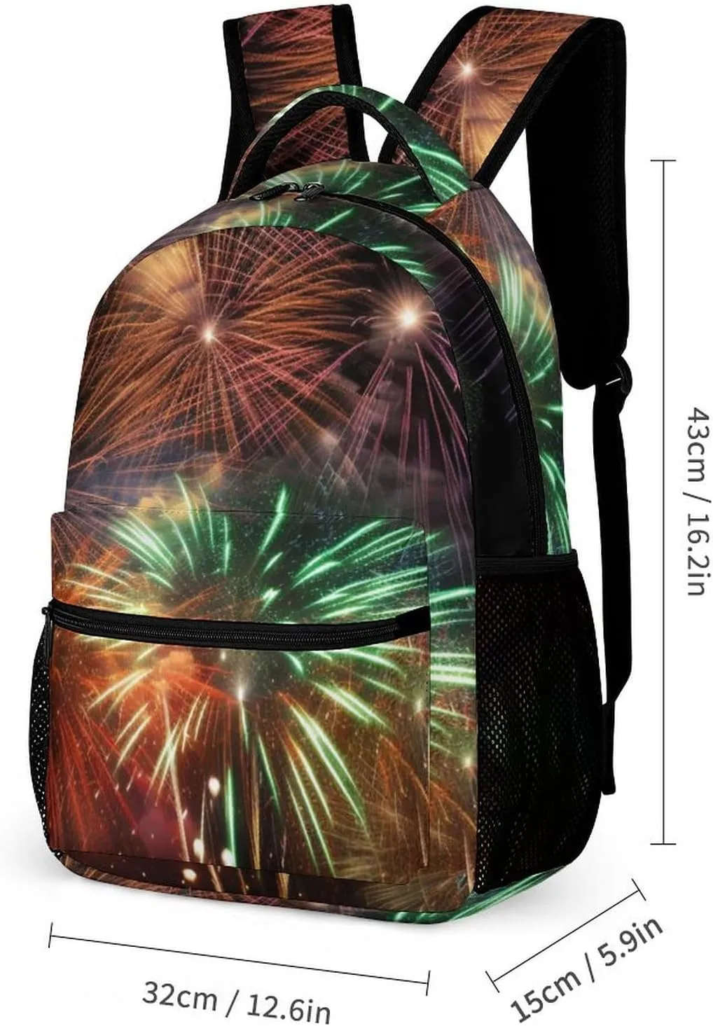 Laptop Backpack for Travel Daypack Computer Bag Work Splendid Fireworks Back Pack Nurse Bag for Hiking