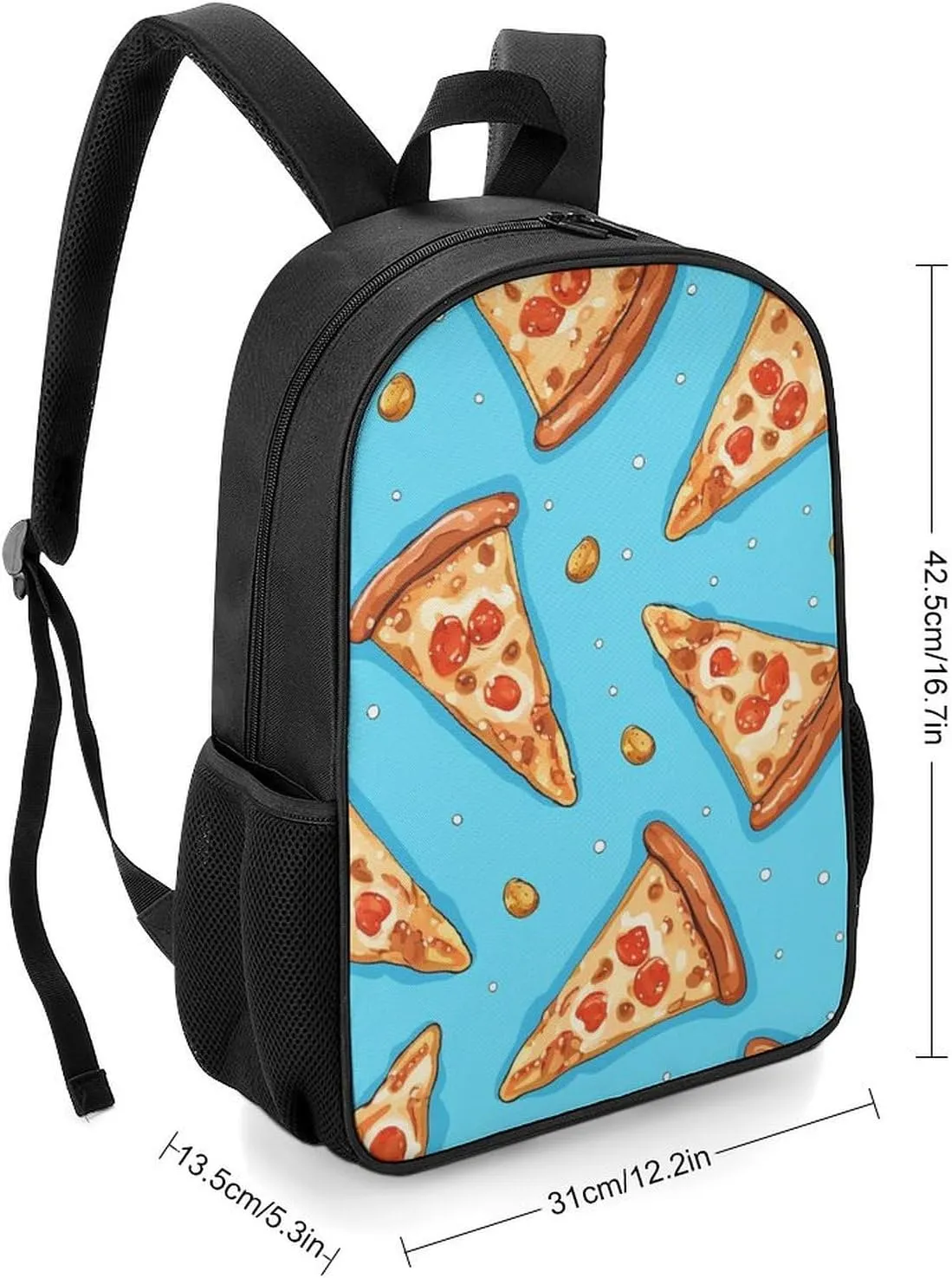 Laptop Backpack for Travel Daypack Light Blue Pizza Slice Computer Bag Work Back Pack Laptop Bag Casual Nurse Bag