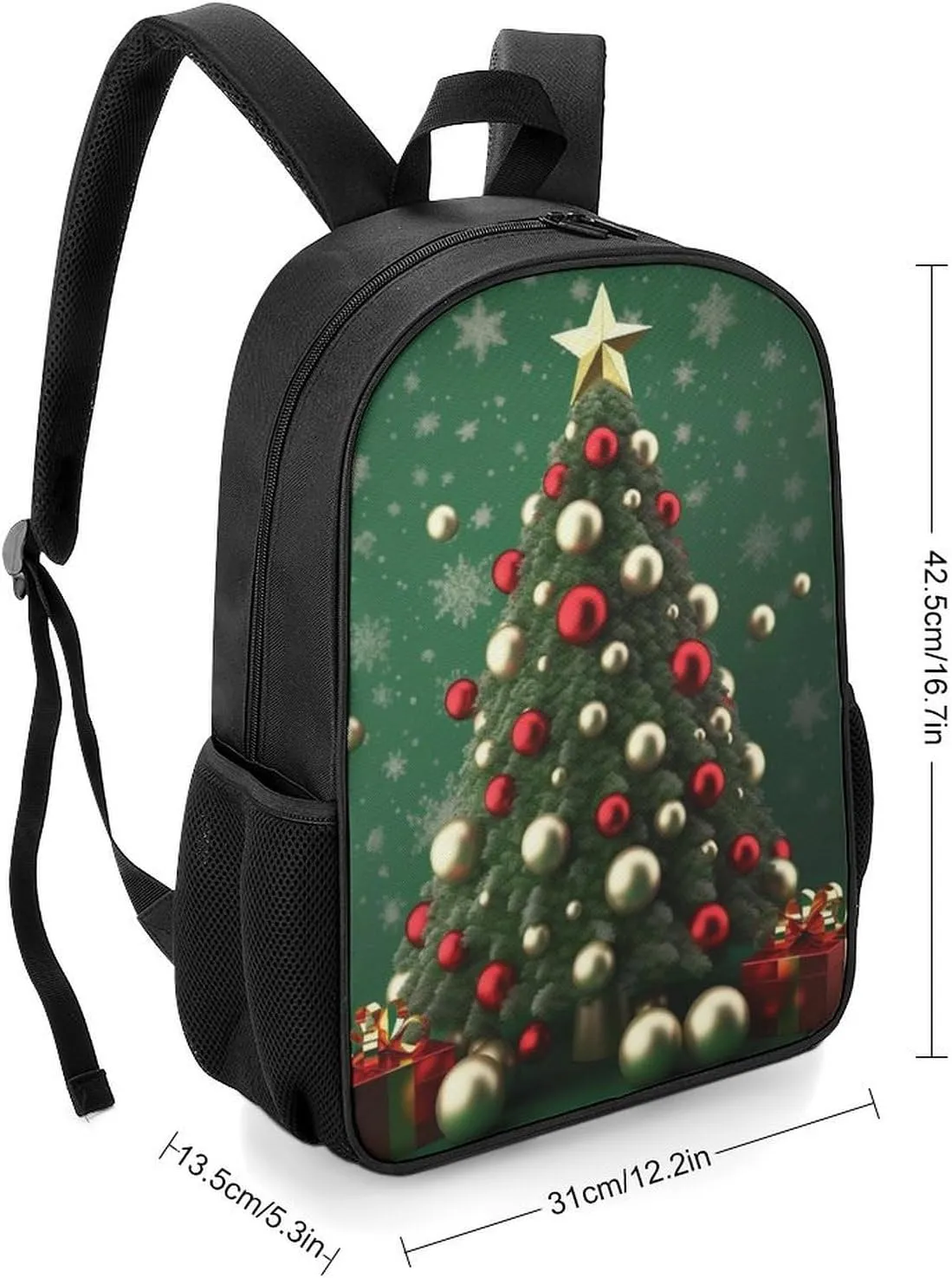 Laptop Backpack for Travel Daypack Round Ball Christmas Tree Computer Bag Work Back Pack Laptop Bag Casual Nurse Bag