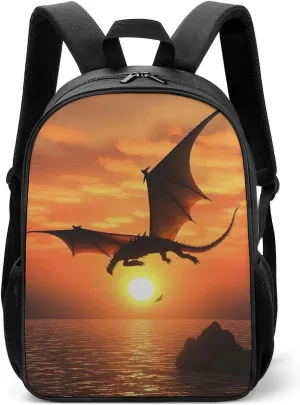 Laptop Backpack for Travel Daypack Sea Sunset Flying Dragon Computer Bag Work Back Pack Laptop Bag Casual Nurse Bag