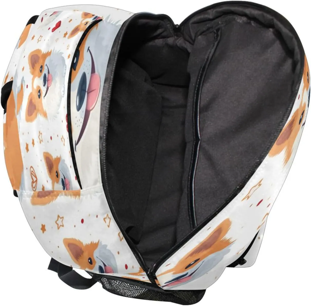 Laptop Backpack for Unisex Adult Waterproof Carry On Backpacks with Chest Strap for Business Work College Travel Trip Cute Cartoon Puppy Dog White