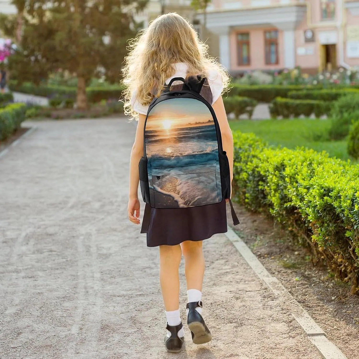 Laptop Backpack for Women Men Daypack Ocean Sunrise Backpacks Computer Bag Travel Laptop Bag Casual Work Bag