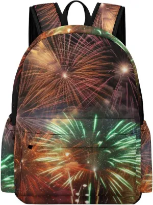 Laptop Backpack for Women Men Daypack Waterproof Splendid Fireworks Computer Bag Business Work Bag for Travel