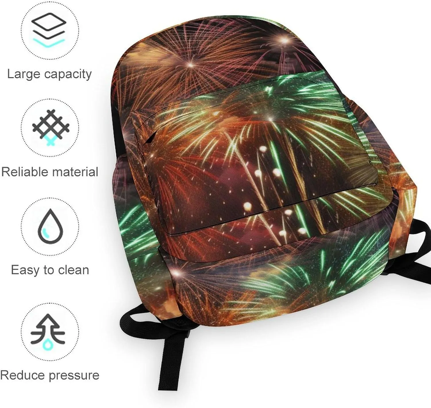 Laptop Backpack for Women Men Daypack Waterproof Splendid Fireworks Computer Bag Business Work Bag for Travel