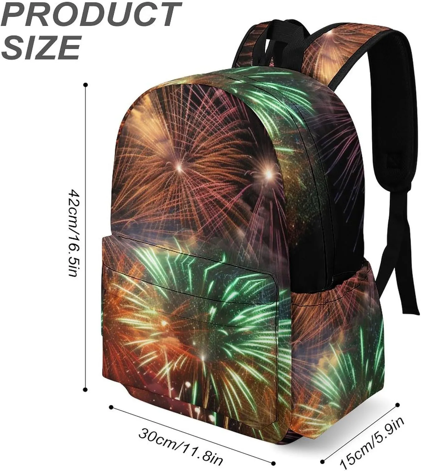 Laptop Backpack for Women Men Daypack Waterproof Splendid Fireworks Computer Bag Business Work Bag for Travel