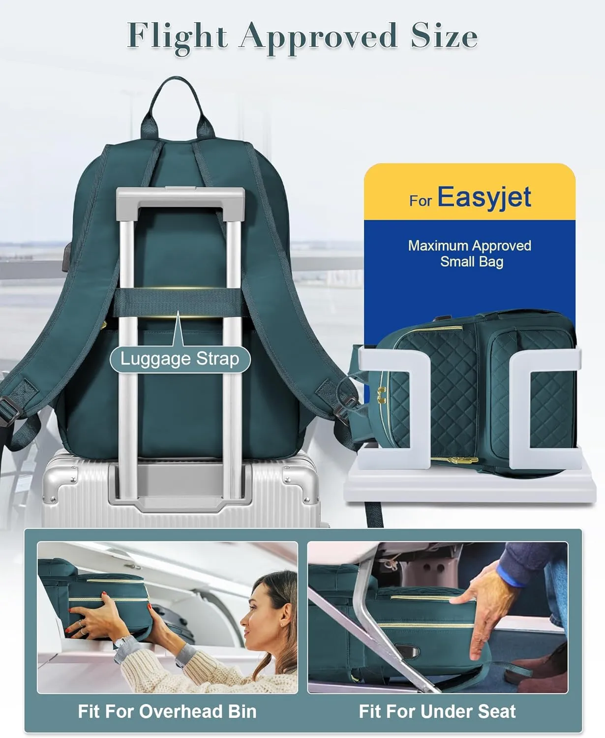 Laptop Backpack for Women Mens,Waterproof Work Business Bags College Backpack Laptop Computer Bag Travel Backpack Purse for College, Business,Travel Fits 15.6 Inch Laptop Peacock Blue