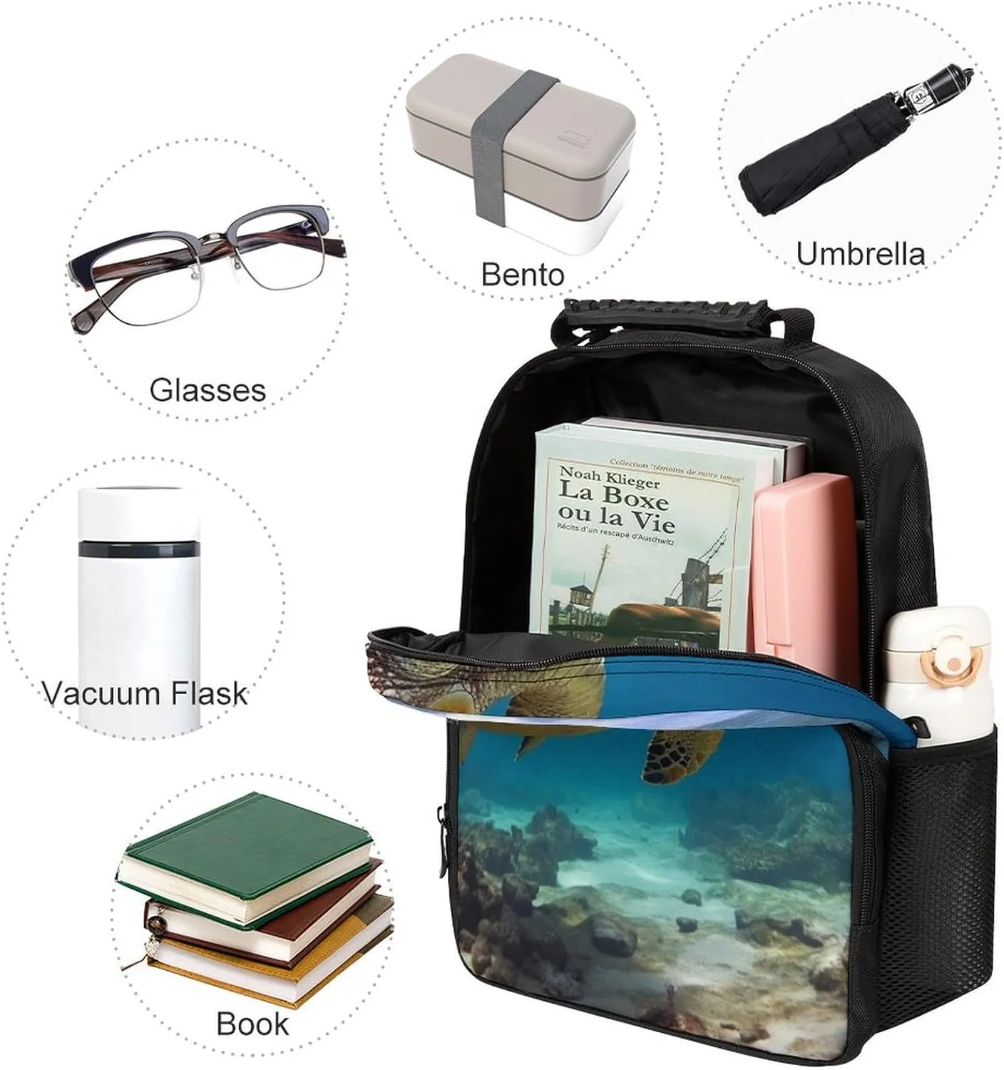 Laptop Backpack Sea Turtle Daypack Computer Bag Travel Laptop Bag Casual Nurse Bag for Women Men