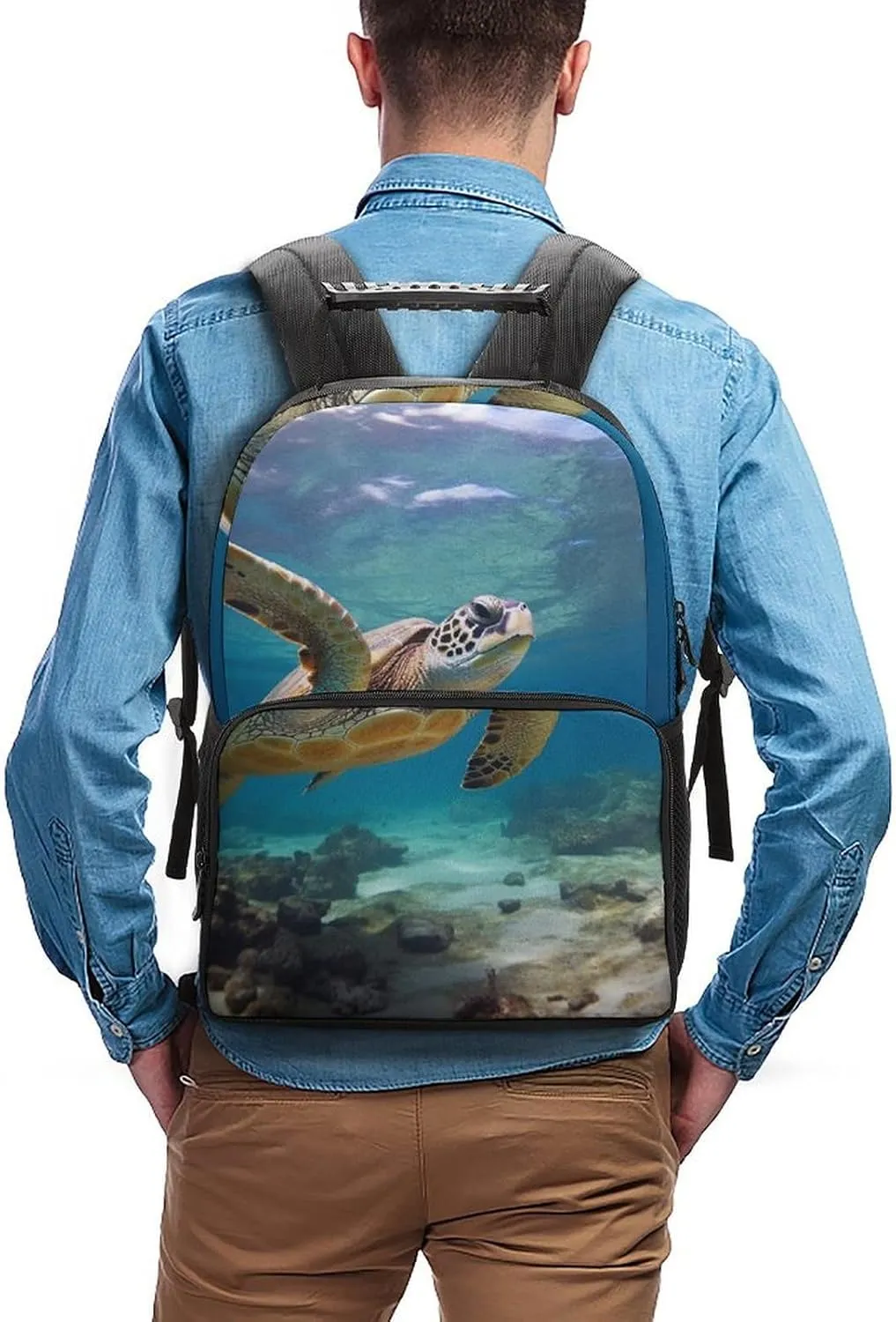 Laptop Backpack Sea Turtle Daypack Computer Bag Travel Laptop Bag Casual Nurse Bag for Women Men