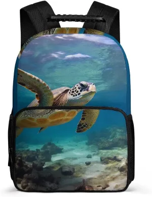 Laptop Backpack Sea Turtle Daypack Computer Bag Travel Laptop Bag Casual Nurse Bag for Women Men