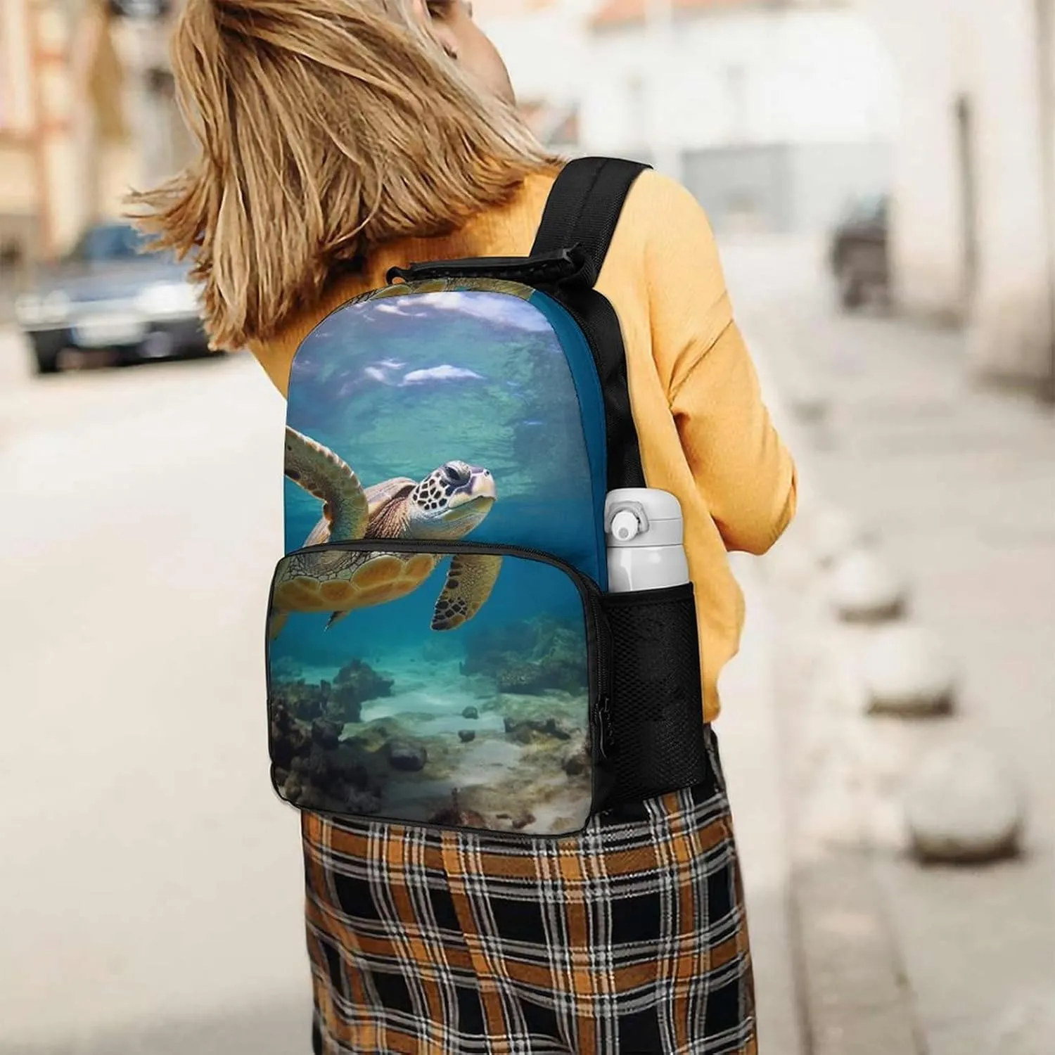 Laptop Backpack Sea Turtle Daypack Computer Bag Travel Laptop Bag Casual Nurse Bag for Women Men