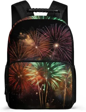 Laptop Backpack Splendid Fireworks Daypack Computer Bag Travel Laptop Bag Casual Nurse Bag for Women Men