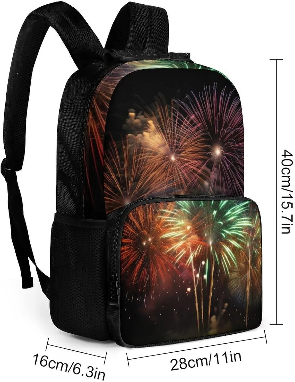 Laptop Backpack Splendid Fireworks Daypack Computer Bag Travel Laptop Bag Casual Nurse Bag for Women Men