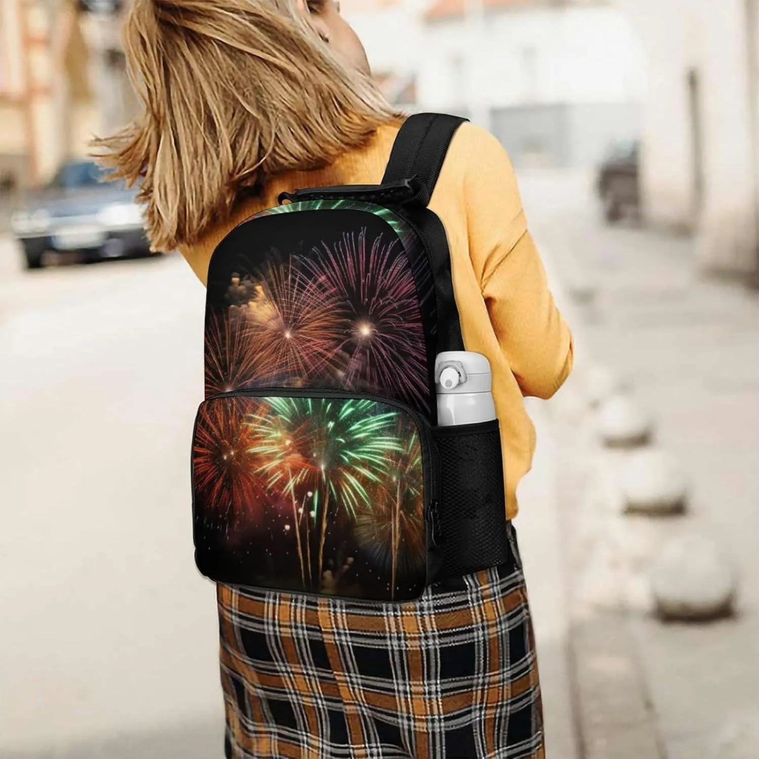 Laptop Backpack Splendid Fireworks Daypack Computer Bag Travel Laptop Bag Casual Nurse Bag for Women Men