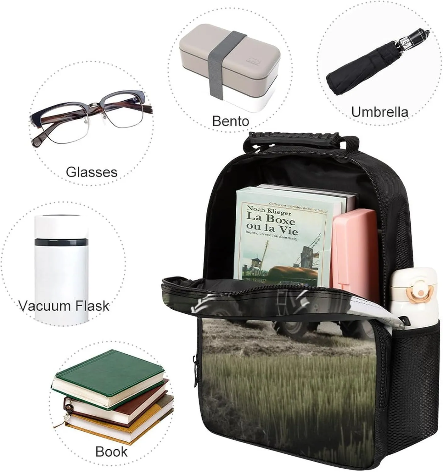Laptop Backpack Tractor Agriculture Tranquil Daypack Computer Bag Travel Laptop Bag Casual Nurse Bag for Women Men