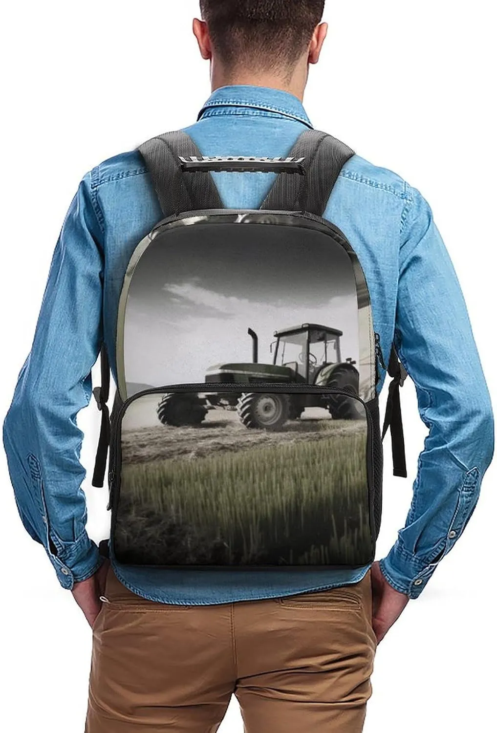 Laptop Backpack Tractor Agriculture Tranquil Daypack Computer Bag Travel Laptop Bag Casual Nurse Bag for Women Men