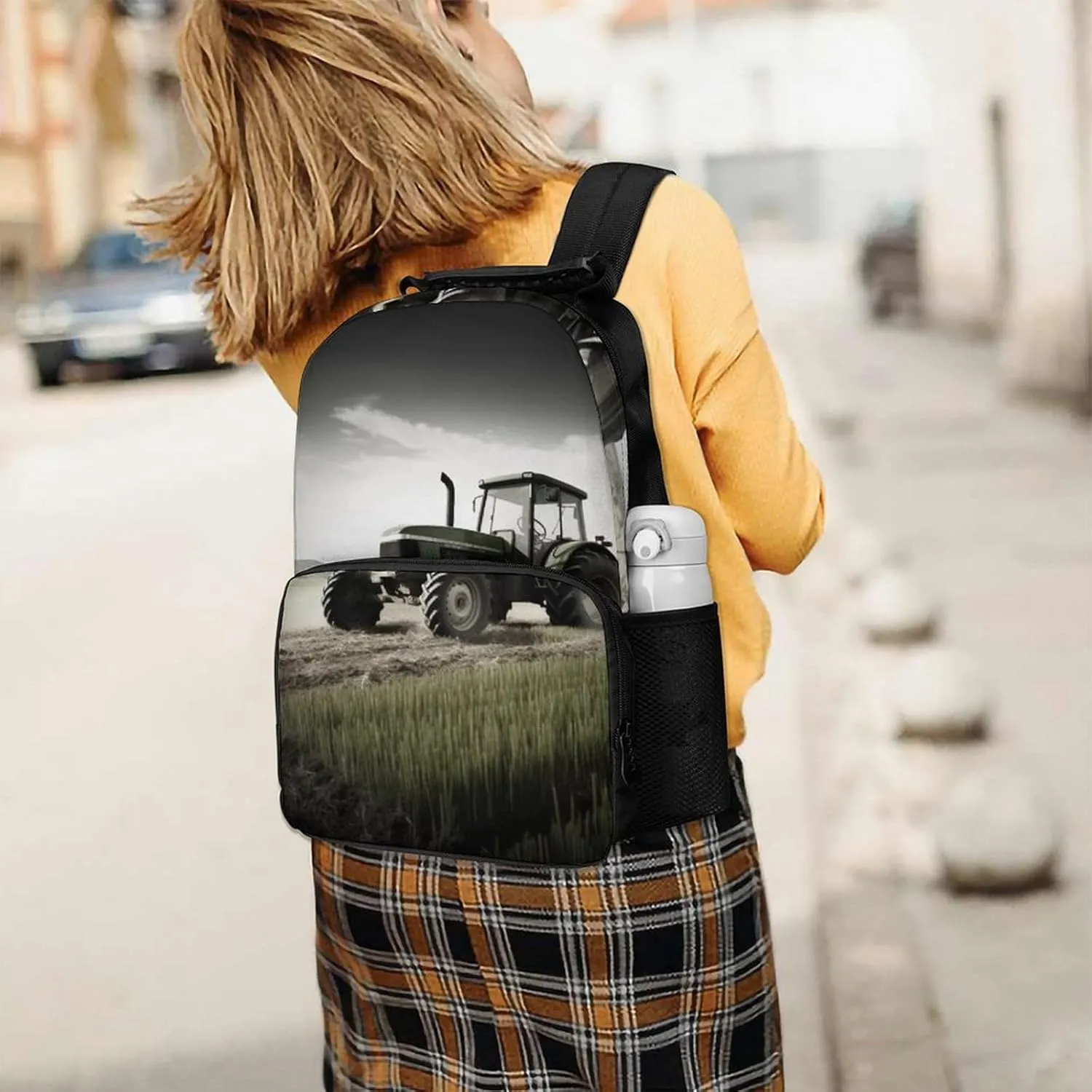 Laptop Backpack Tractor Agriculture Tranquil Daypack Computer Bag Travel Laptop Bag Casual Nurse Bag for Women Men