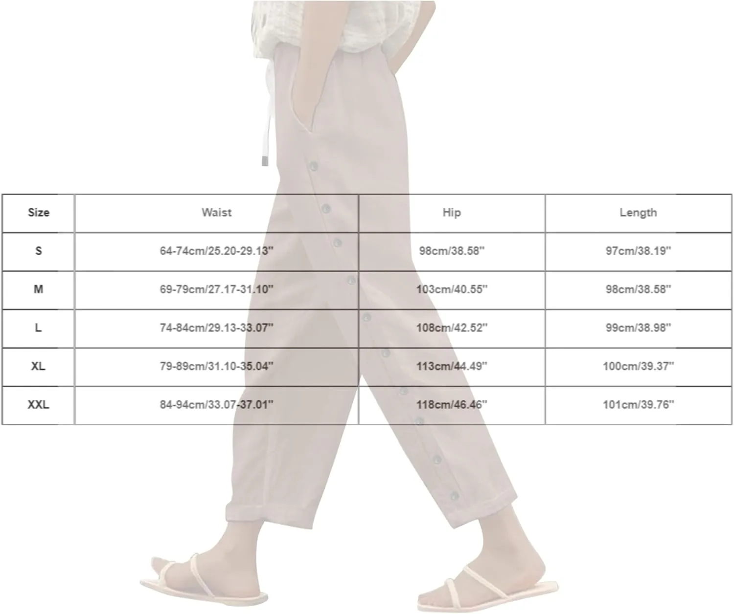 Linen Pants Women Petite Striped Straight Wide Leg Side Button Gauze Casual Drawstring Baggy Elastic Cropped Trouser