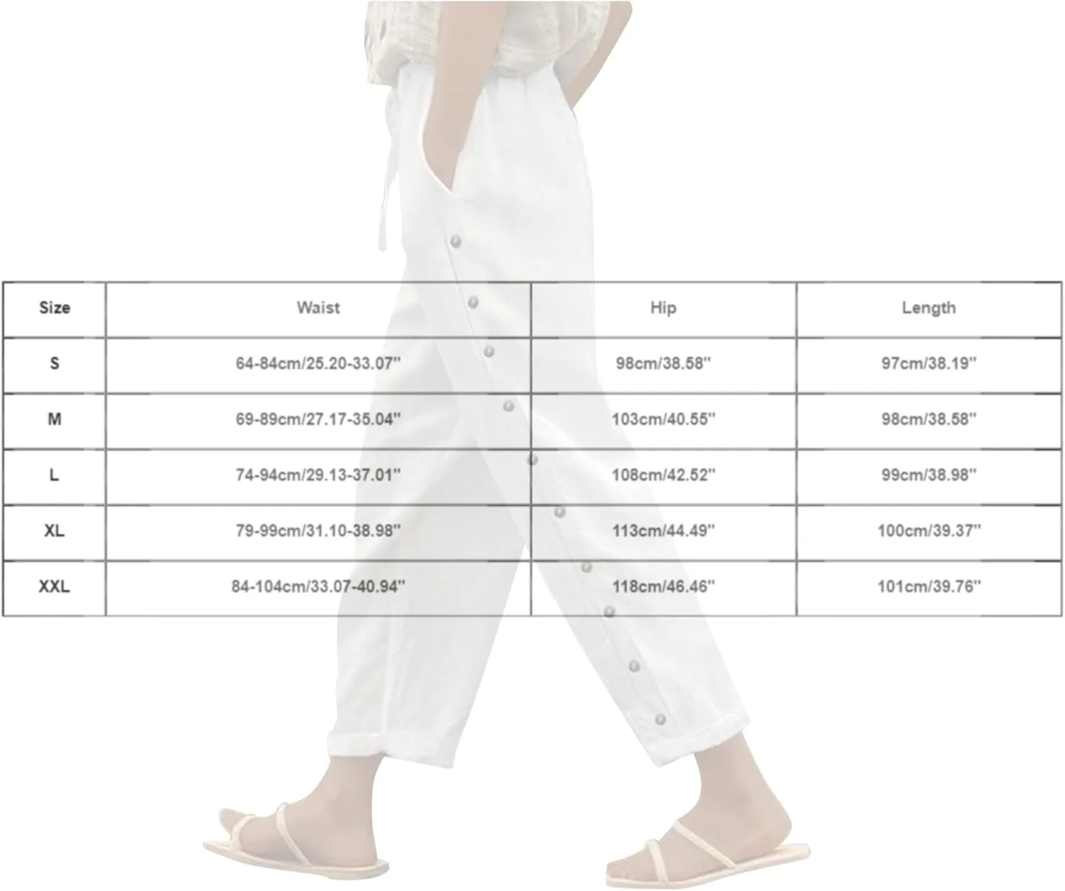 Linen Pants Women Petite Striped Straight Wide Leg Side Button Gauze Casual Drawstring Baggy Elastic Cropped Trouser