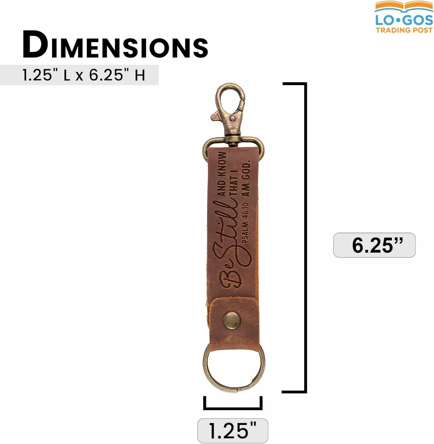 LO·GOS TRADING POST Leather Keychain - Hand-Stitched Genuine Cowhide Leather Keychain Strap