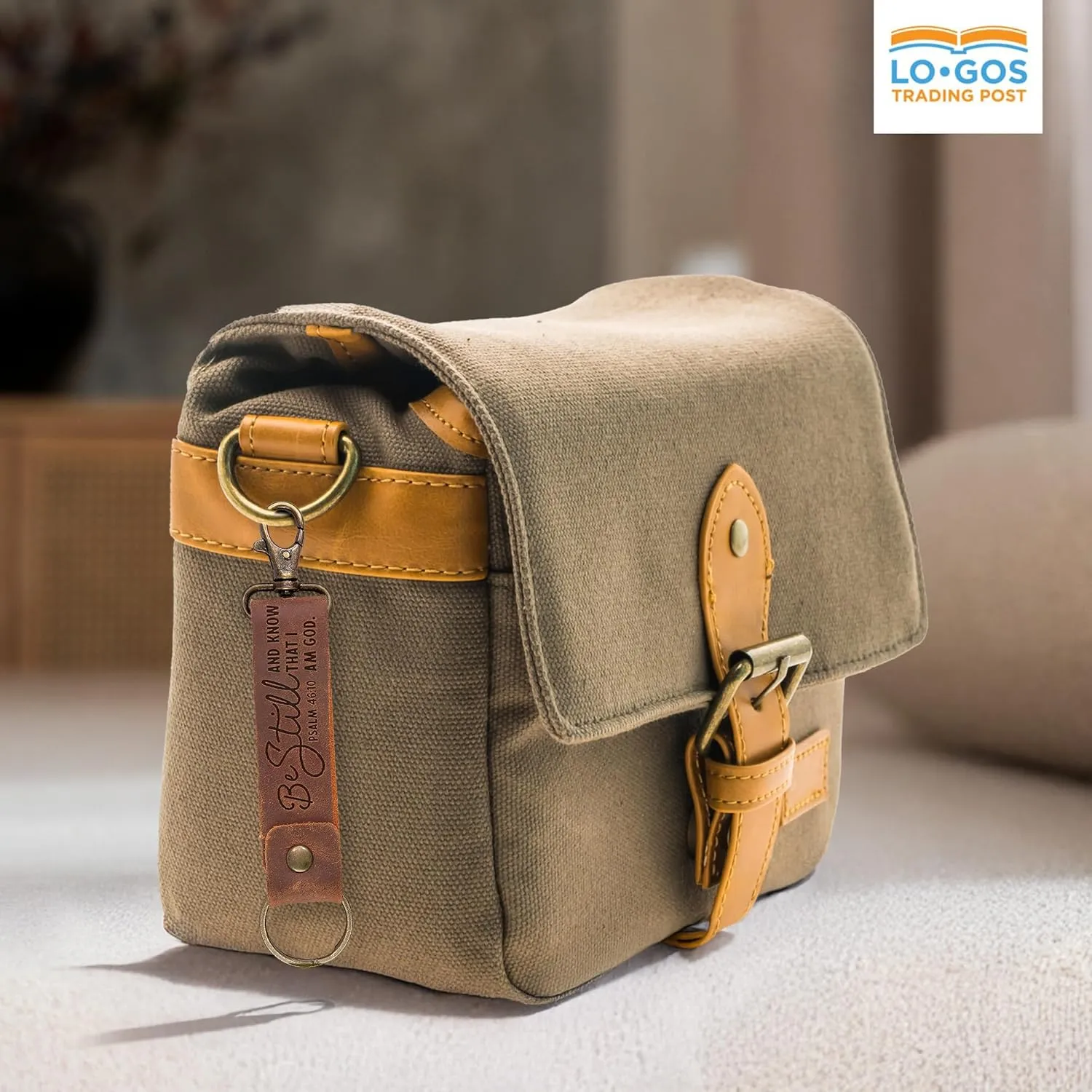LO·GOS TRADING POST Leather Keychain - Hand-Stitched Genuine Cowhide Leather Keychain Strap