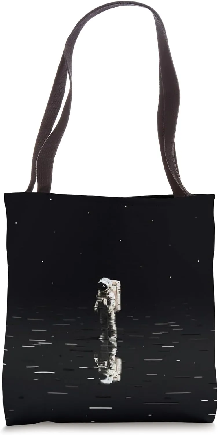 Lone Astronaut Spaceman Void Retro Pixel Art Tote Bag