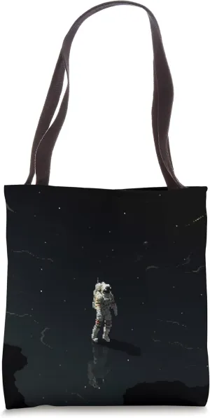 Lone Spaceman in Space Void Retro Pixel Art Tote Bag