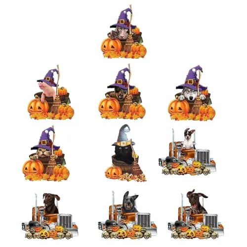 LOOM TREE® Halloween Pumpkin Halloween Decor Car Home Pendant for Table Home Cafes Style A | Parts & Accessories | Car & Truck Parts | Exterior | Exterior Door Handles