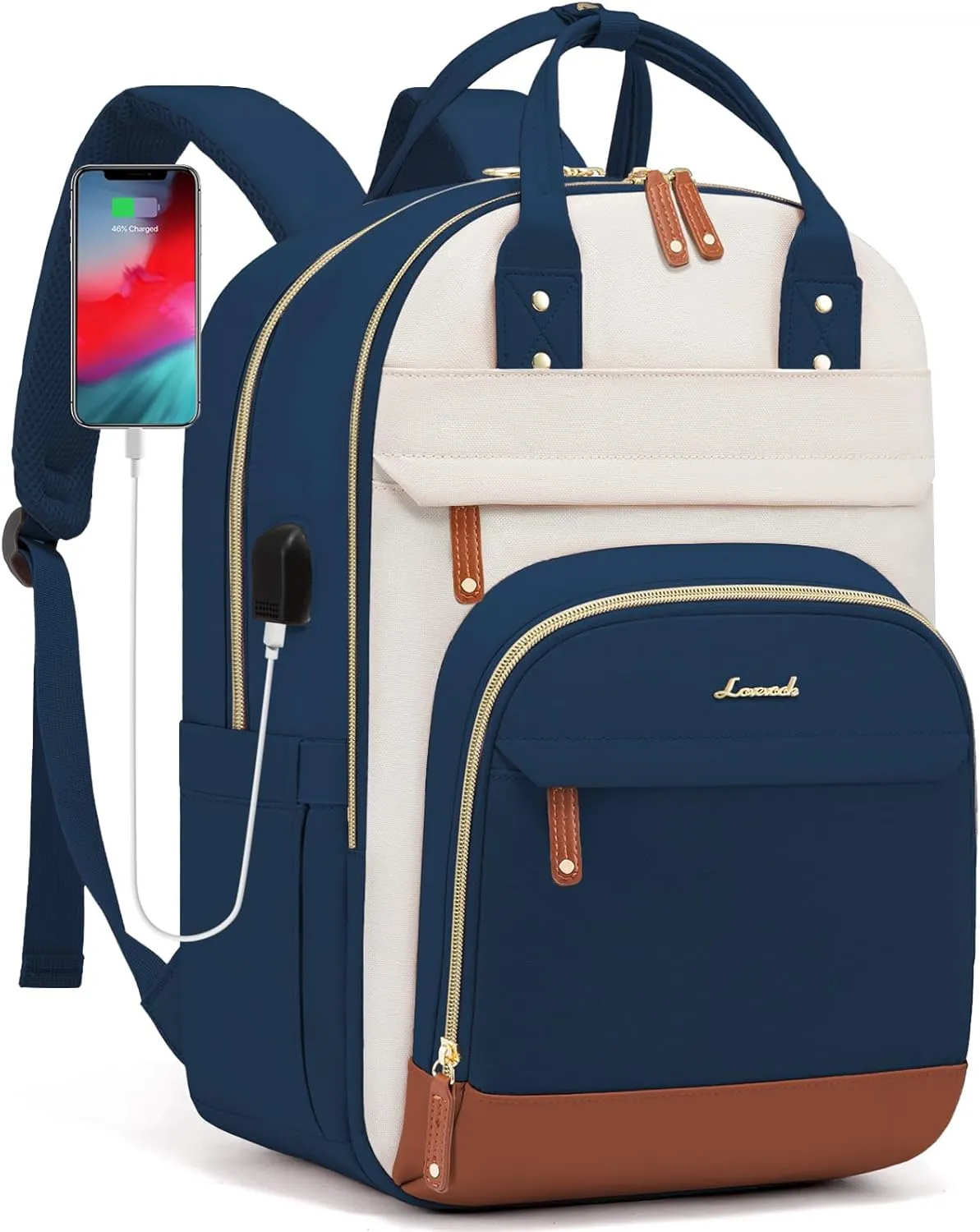 LOVEVOOK Laptop Backpack Women,Large Capacity 15.6 inch Laptop Bag Travel Backpack for Women,Computer Work College Teacher Backpacks with USB Port,Waterproof Personal Item Backpack Casual Daypack