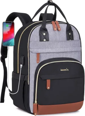 LOVEVOOK Laptop Backpack Women,Large Capacity 15.6 inch Laptop Bag Travel Backpack for Women,Computer Work College Teacher Backpacks with USB Port,Waterproof Personal Item Backpack Casual Daypack