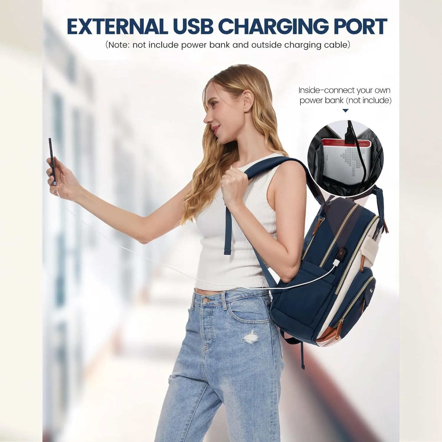 LOVEVOOK Laptop Backpack Women,Large Capacity 15.6 inch Laptop Bag Travel Backpack for Women,Computer Work College Teacher Backpacks with USB Port,Waterproof Personal Item Backpack Casual Daypack